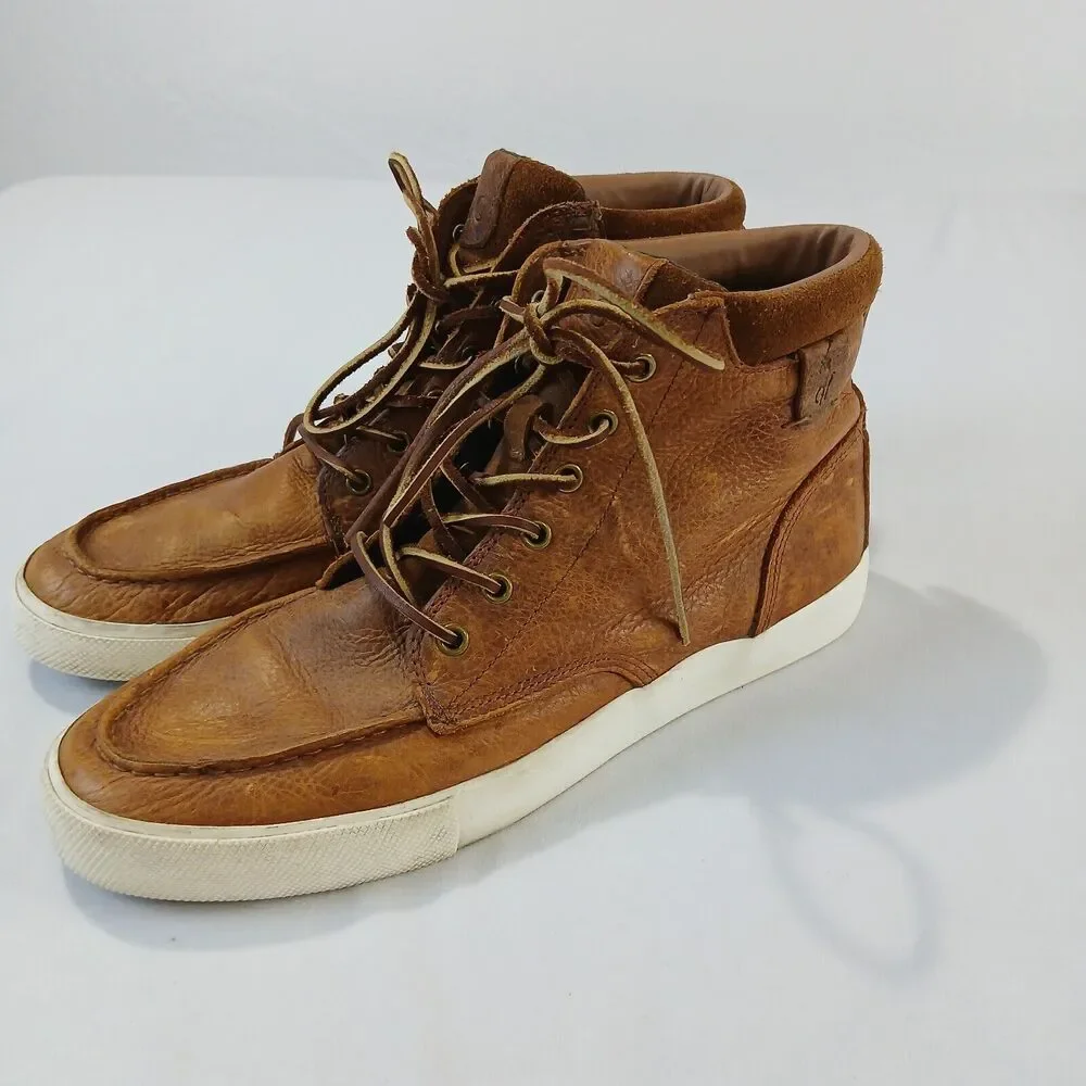 Polo Ralph Lauren Tedd Chukka Boots Mens 11.5 D Pull Up Grain Leather Ankle Shoe